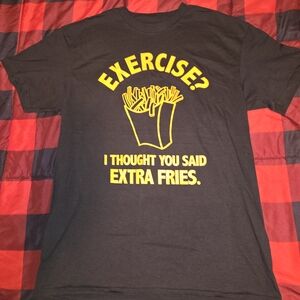 Black Graphic T-Shirt with Yellow Print